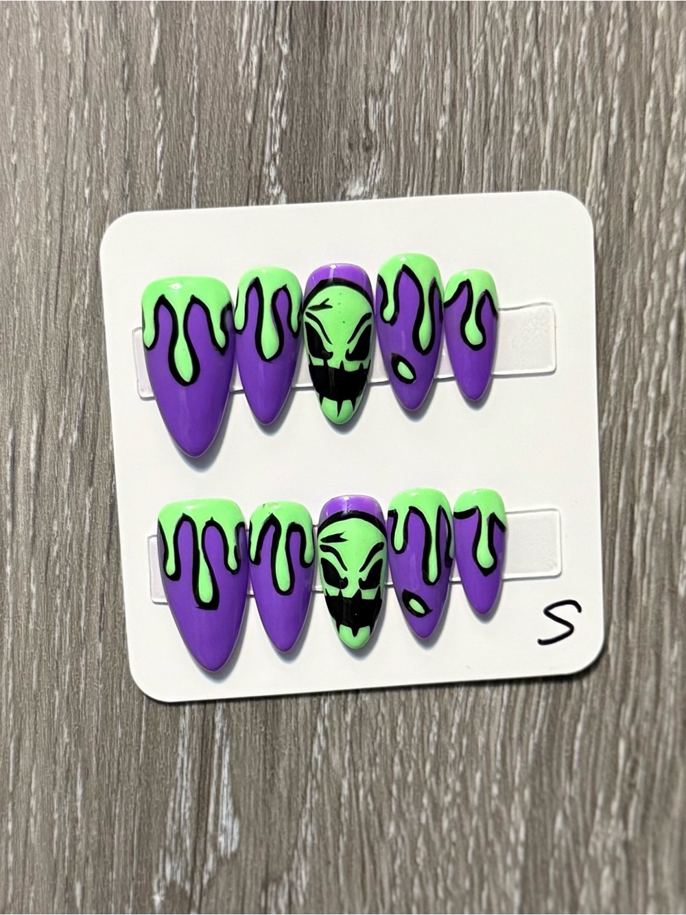 Purple & Halloween Character Drip Press-On Nails